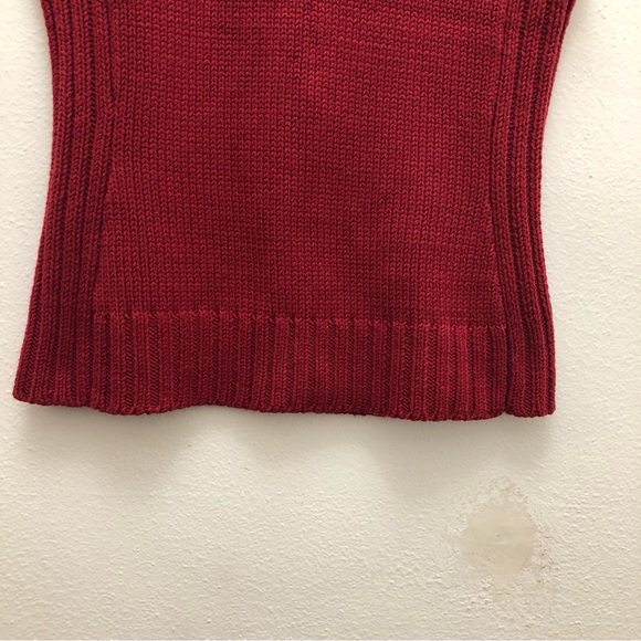 Eddie Bauer V-Neck Button Up Vintage Sweater Vest Women's Size S Red - Picture 8 of 12